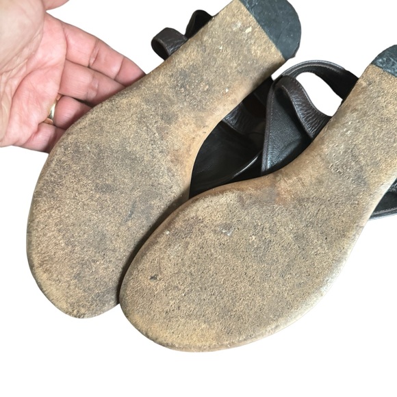 Gucci Vintage GG T-Strap Sandals Sz 38.5 - Picture 5 of 7
